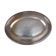 Flat oval silver metal