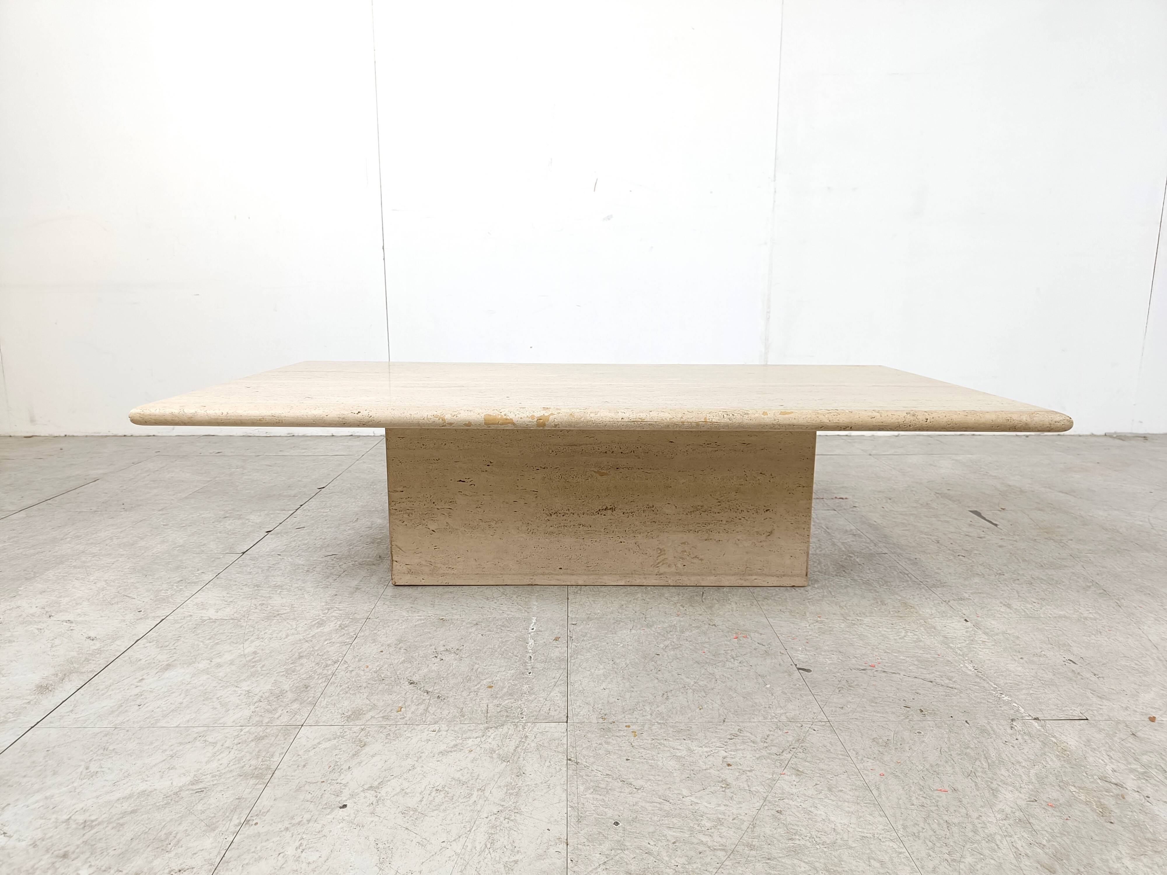 Travertine Coffee Table 1970s, Italy