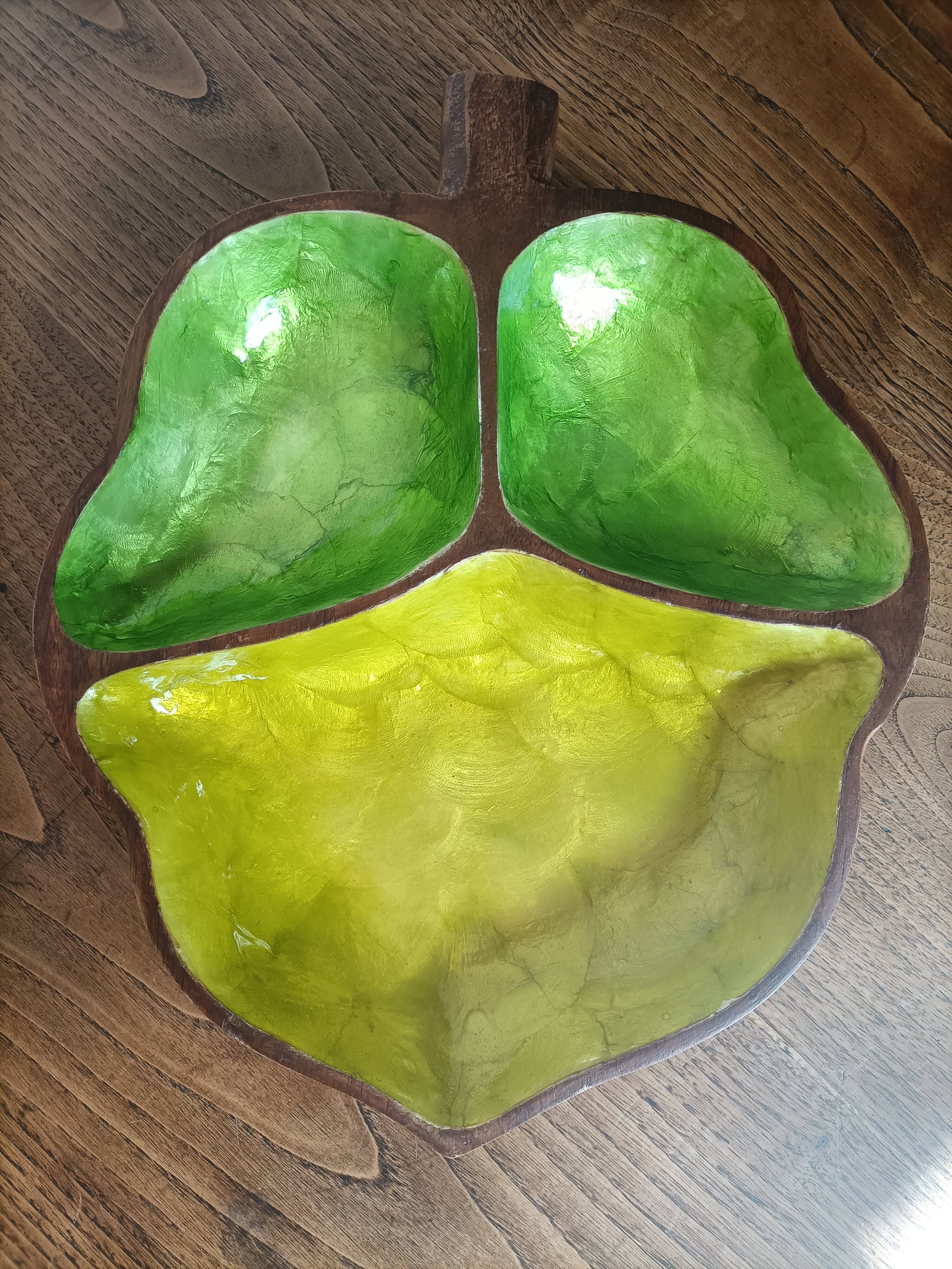 Solid Wood Appetizer Tray with 3 Compartments