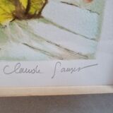 Lithograph by Claude Sauzet "Bouquet" from 1983
