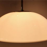 Glashütte Limburg Mushroom Pendant Light in Opal Glass and Brass