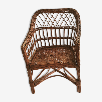 Vintage wicker children's armchair