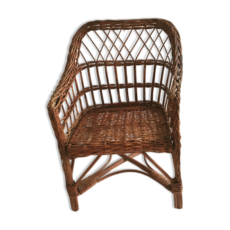 Vintage wicker children's armchair