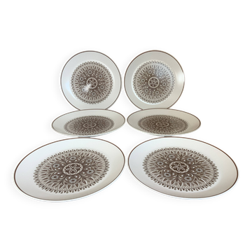 Six grandes assiettes plates noritake Japan