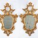 Paire de miroirs vénitiens en bois doré de style rococo, vers 1850, Italie