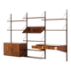 Hansen and Guldborg rosewood wall unit with a desk, Denmark 1960s