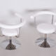 Pair of white swivel chairs - 1940s czechia