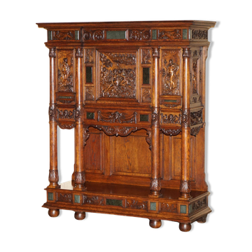 Louis XIII Revival wardrobe in walnut and marble