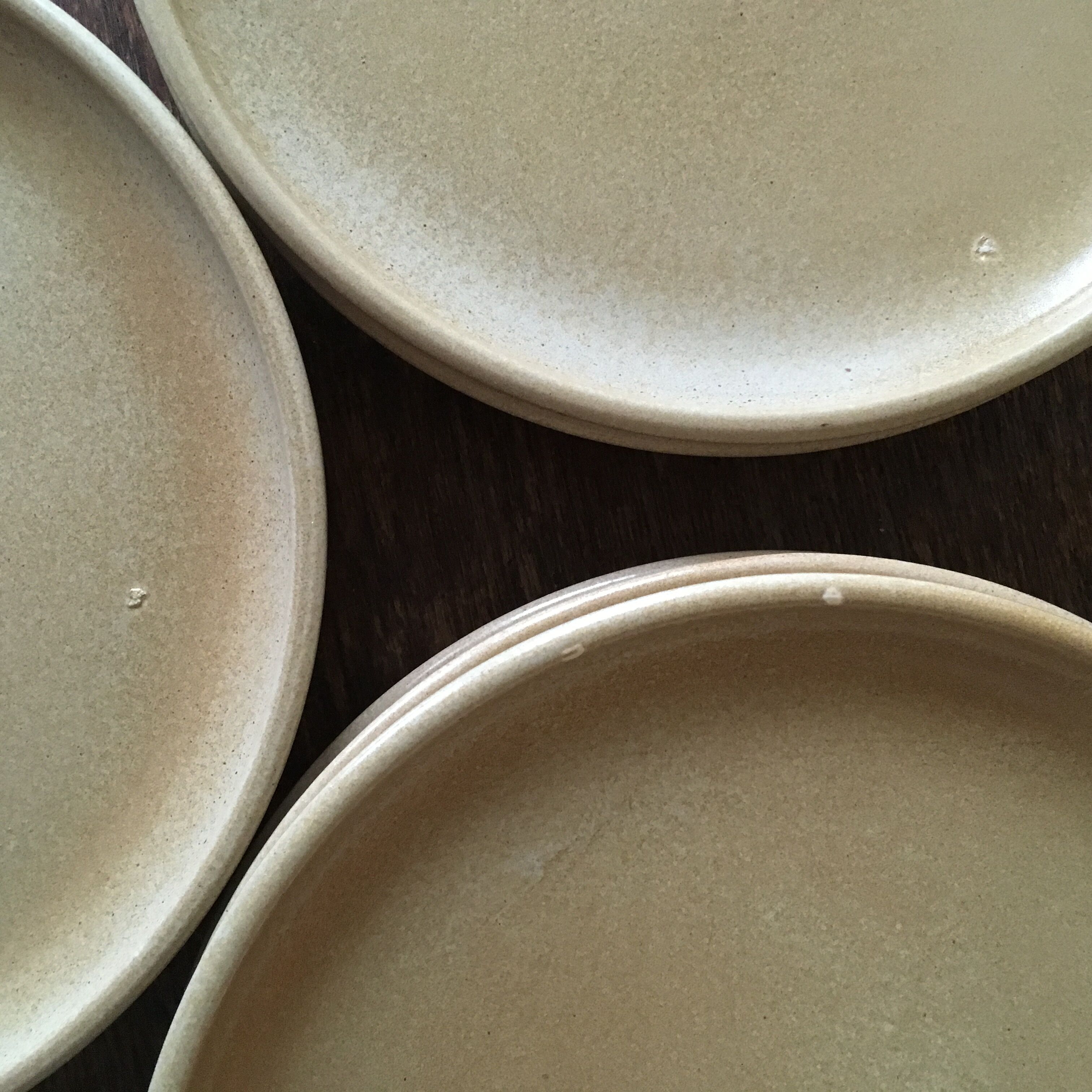 Lot of 8 plates to dessert in sandstone of Niderviller