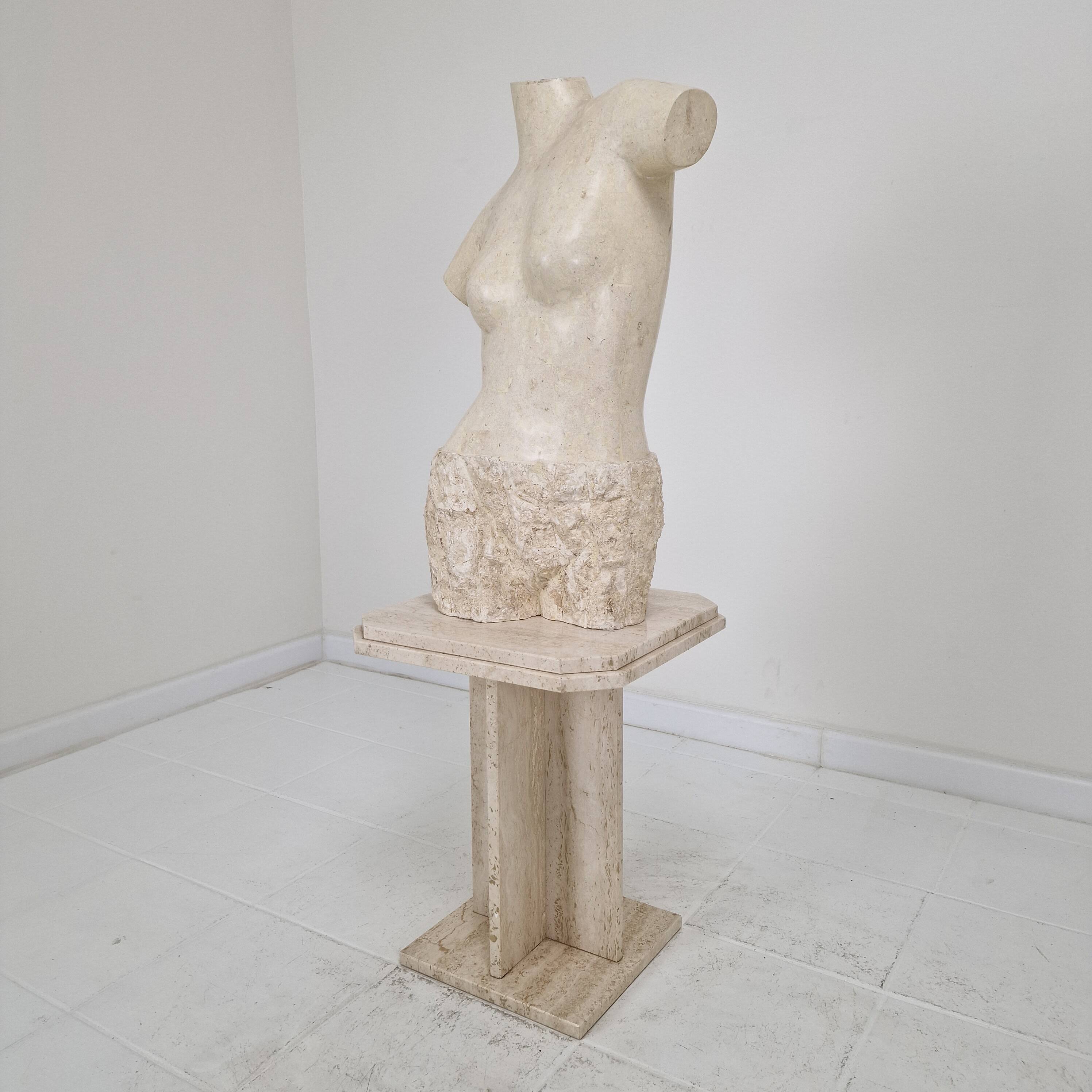 Sculptural Contemporary Female Torso Crafted from Layered Reclaimed Mactan
