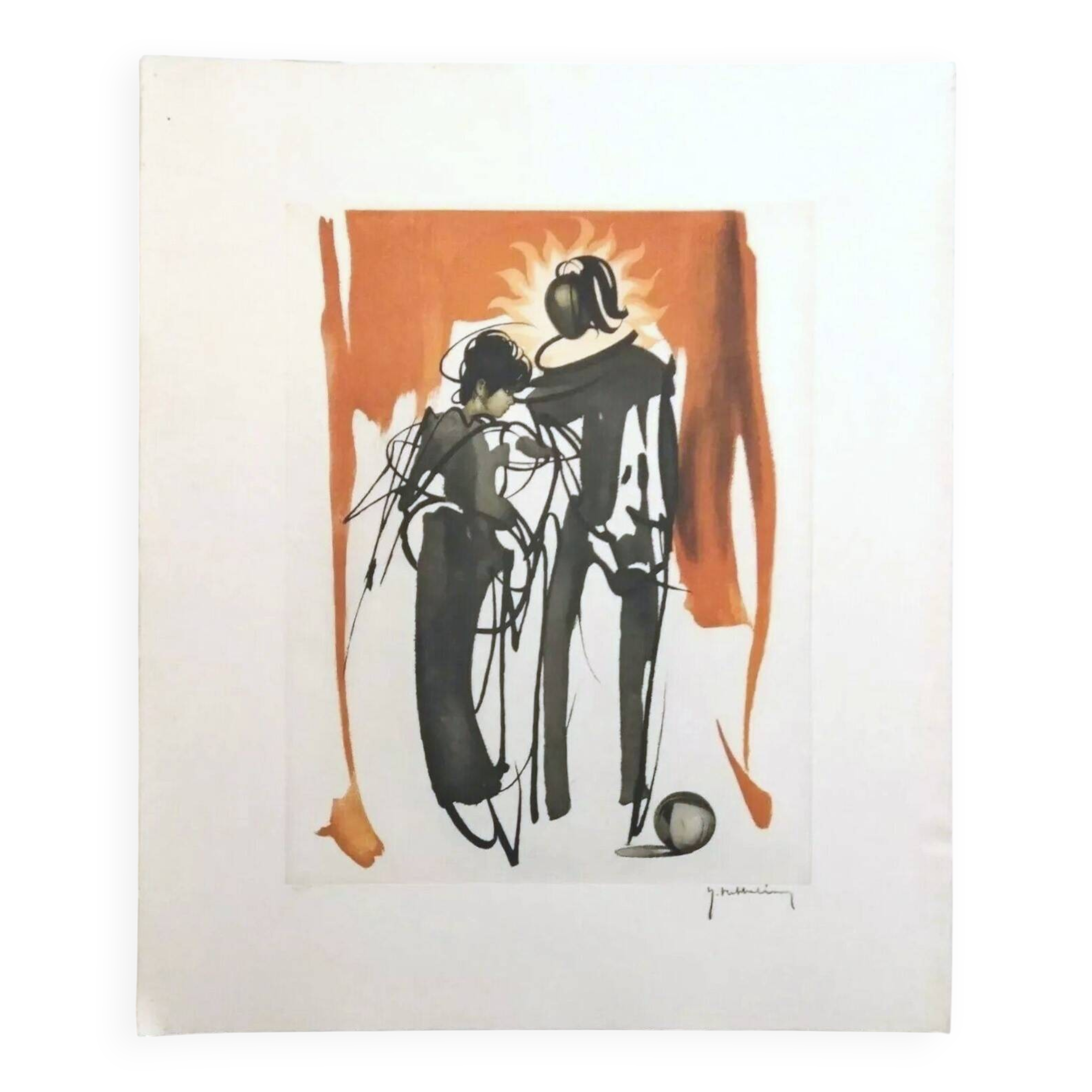 Original lithograph Signed Roger Hebbelinck 1912 1987 Belgian n°126/350