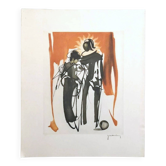 Lithographie originale Signée Roger Hebbelinck 1912 1987 Belge n°126/350