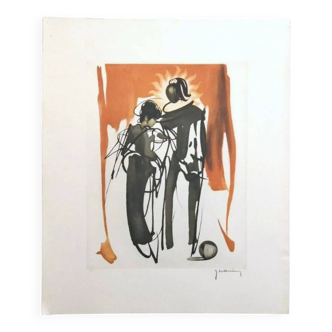 Lithographie originale Signée Roger Hebbelinck 1912 1987 Belge n°126/350