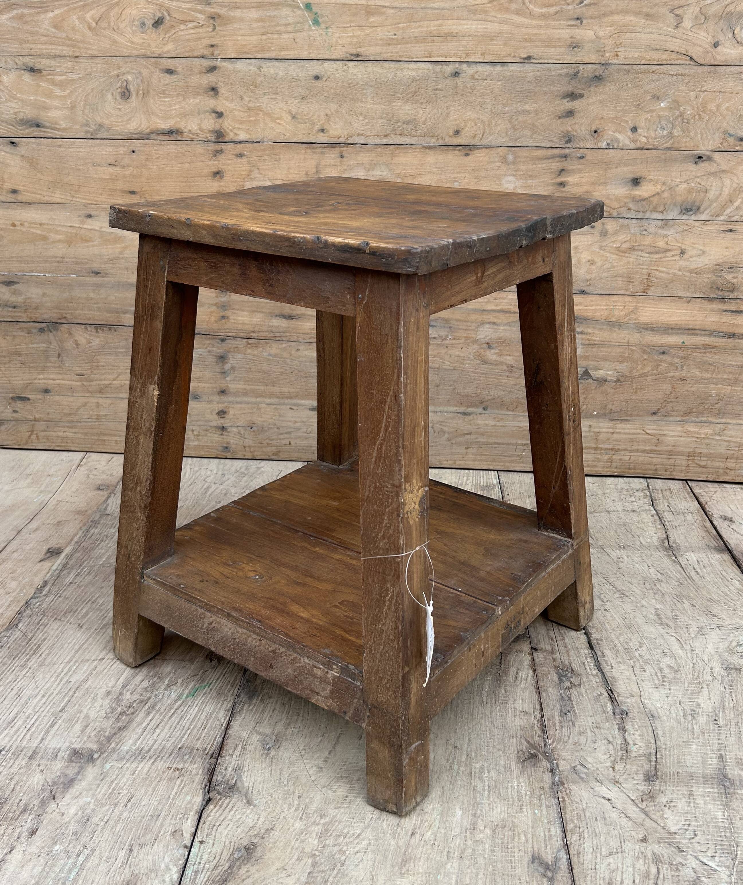 workshop stool in Burmese teak