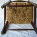 Wooden child's chair and mulched seat