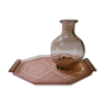 Pink art deco dish and decanter