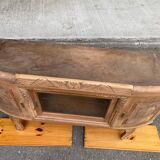 Vitrine vaisselier vintage en bois massif art déco 1940