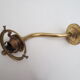 Old gooseneck wall lamp and frosted white glass tulip