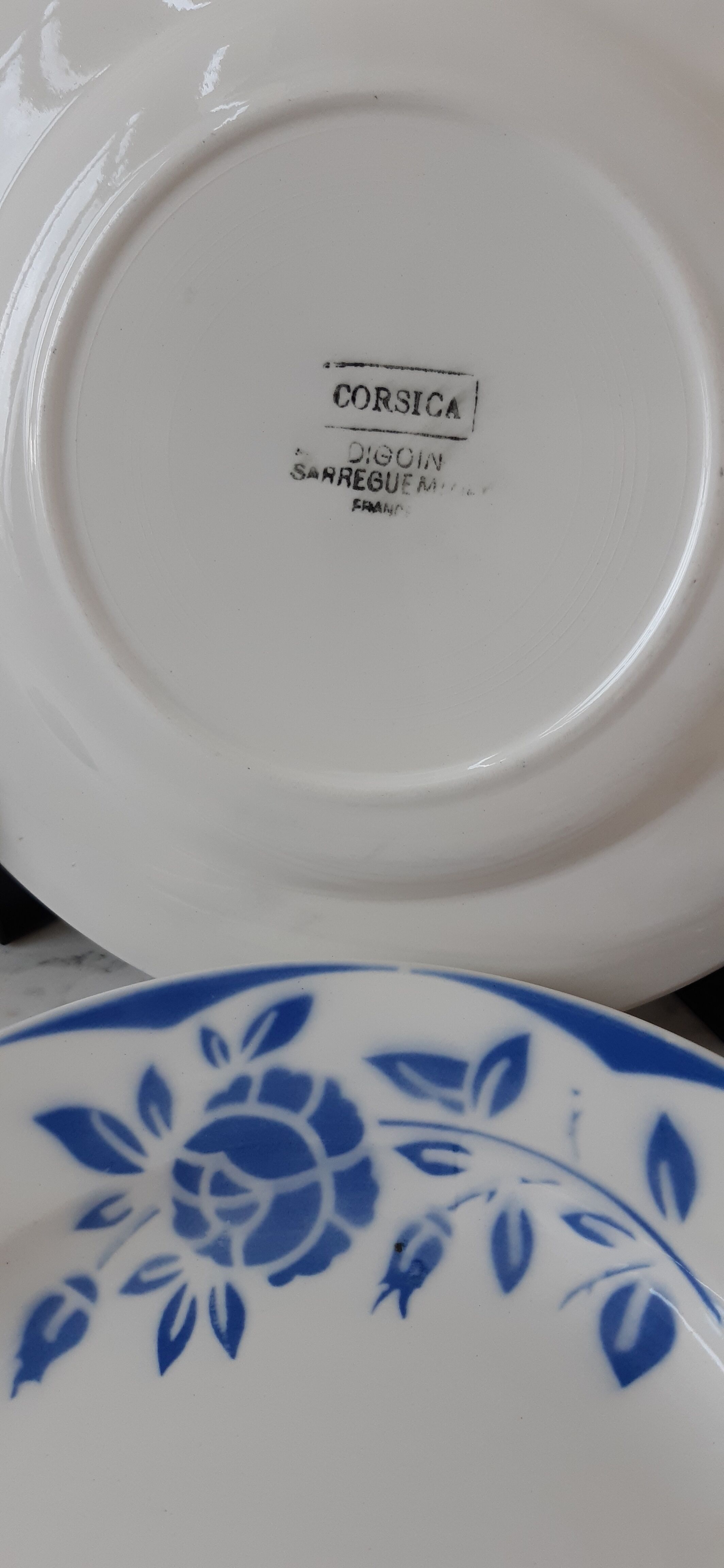 Lot de 4 assiettes à dessert digoin sarreguemines modèle corsica