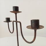 Vintage brutalist wrought iron chandelier