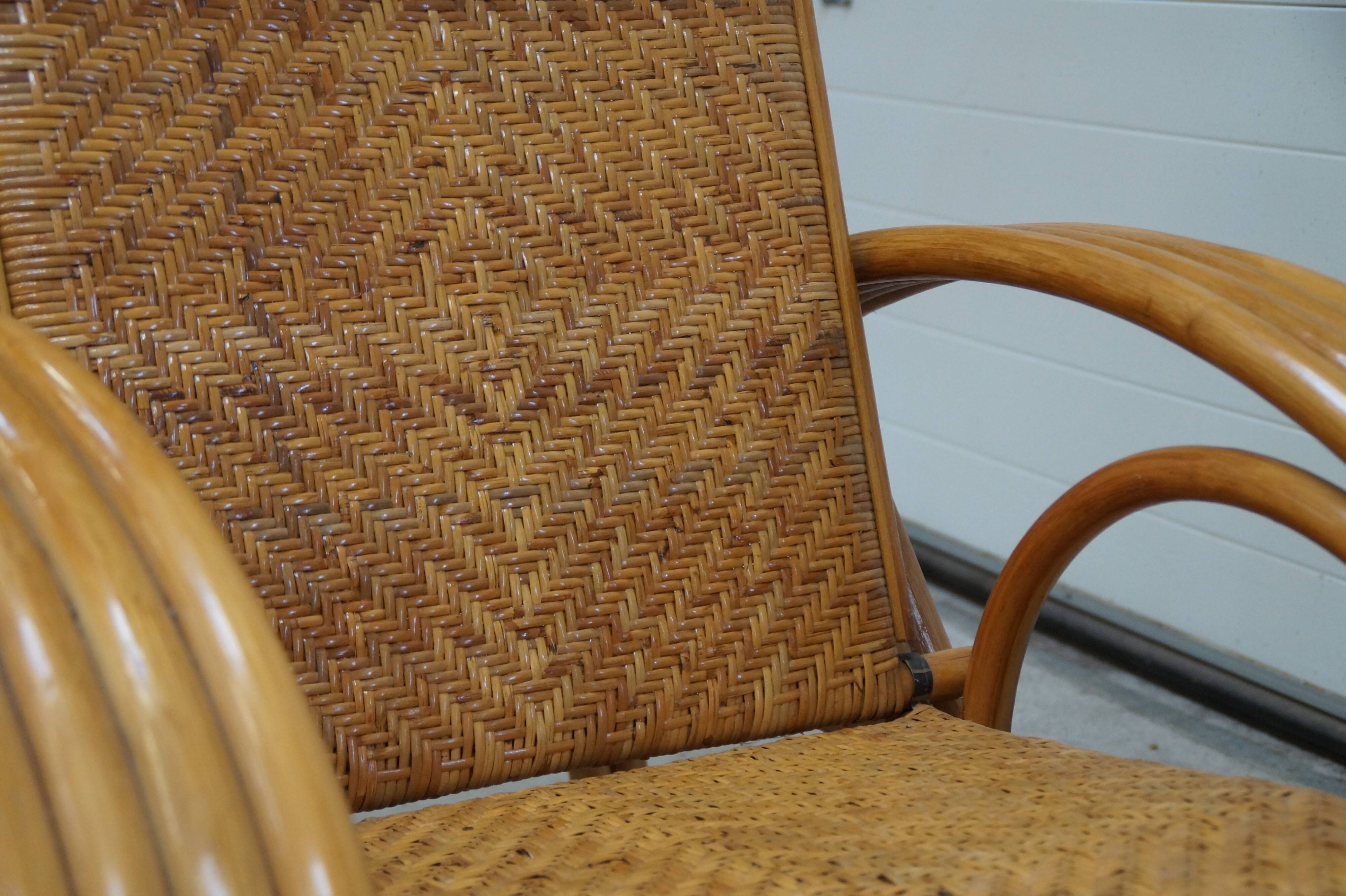 Chaise longue en rotin