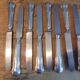 8 old silver metal knives