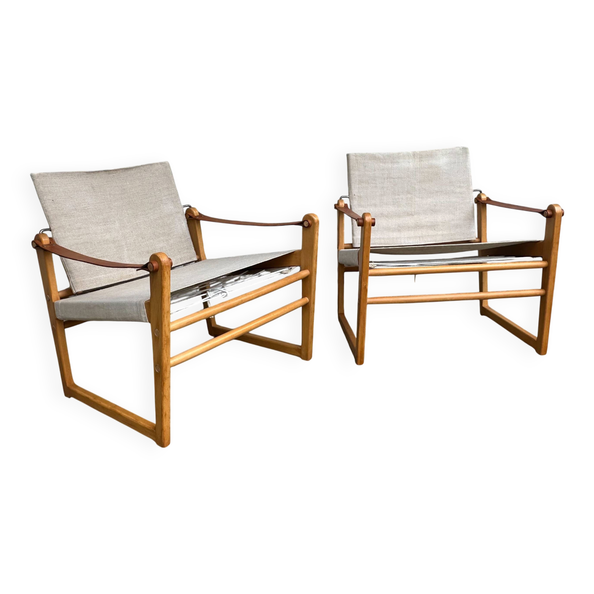 Pair of Safari Cikada armchairs by Bengt Ruda for IKEA, Sweden, 1970.