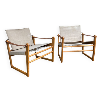 Pair of Safari Cikada armchairs by Bengt Ruda for IKEA, Sweden, 1970.