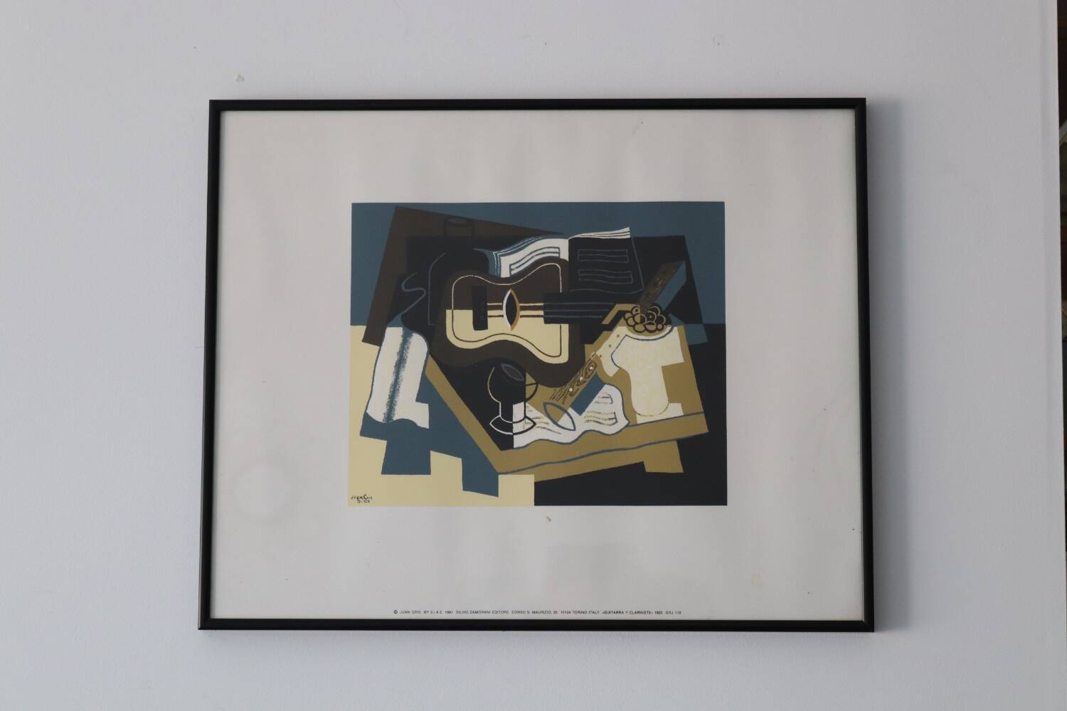 Framed poster 1991 "guitar and clarinet" Juan gris 1920