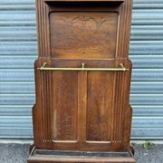 Antique hall coat rack – mirror, hooks & umbrella stand