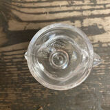 Vintage egg cup, hen shape, clear molded glass