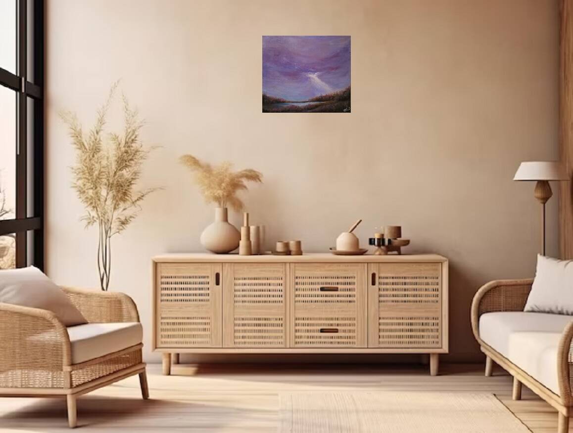Semi-abstract table inspired by naturalism, signed with its certificate.