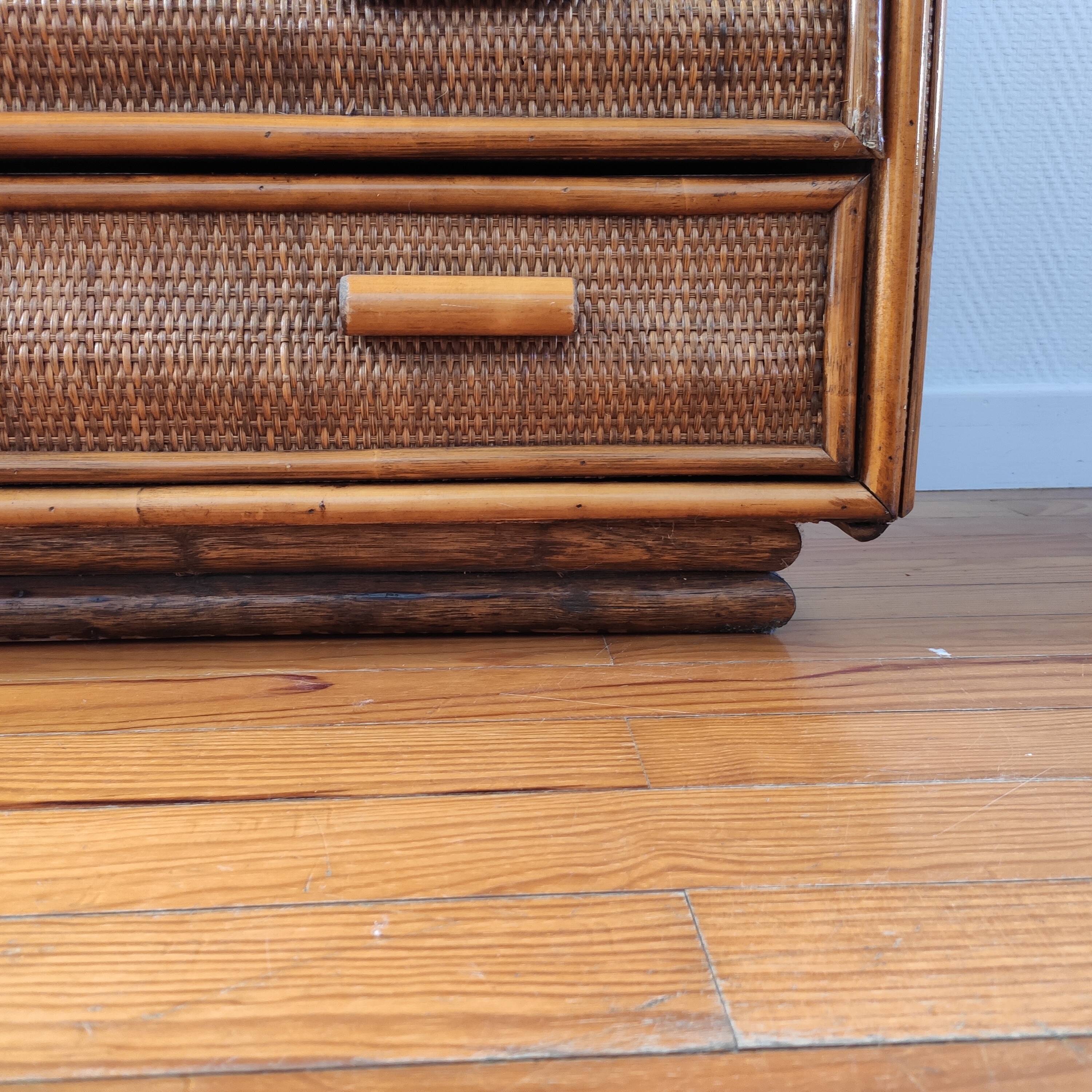 Rattan chest of drawers