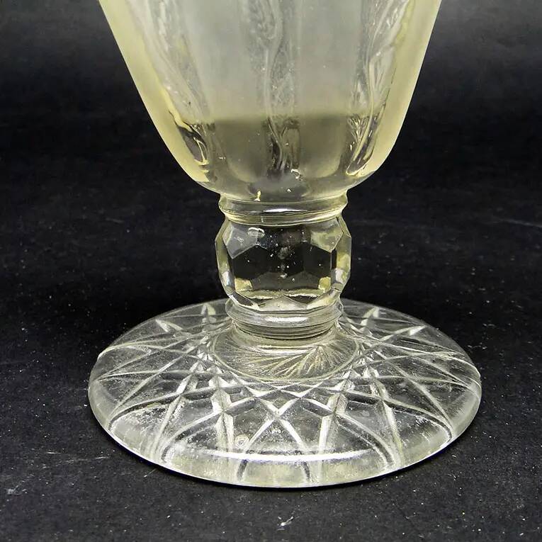 Art deco vase, pressed glass, bolesław morawski glassworks, poland, 1950s
