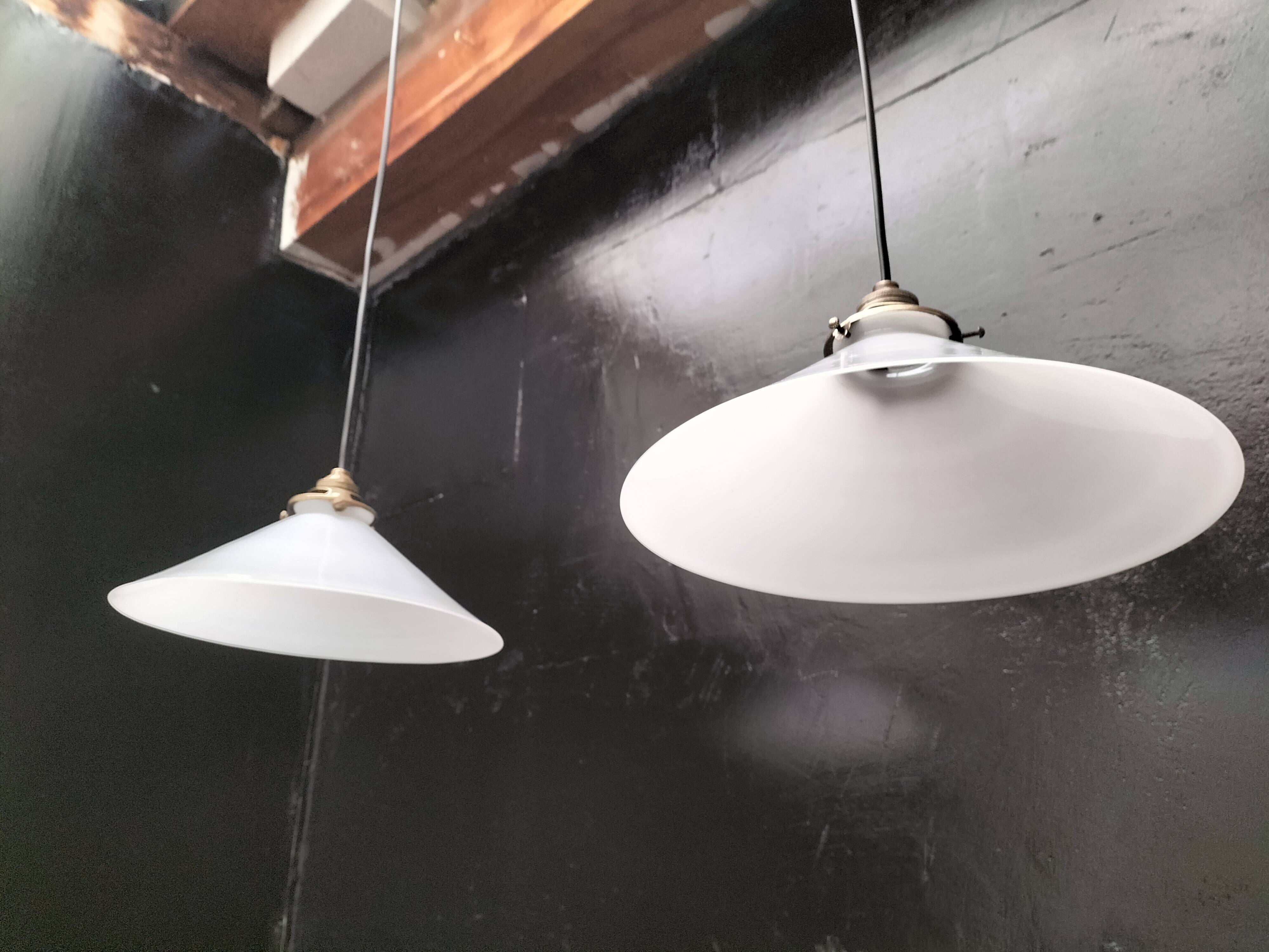 Opaline cone pendants
