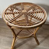 Rattan side table