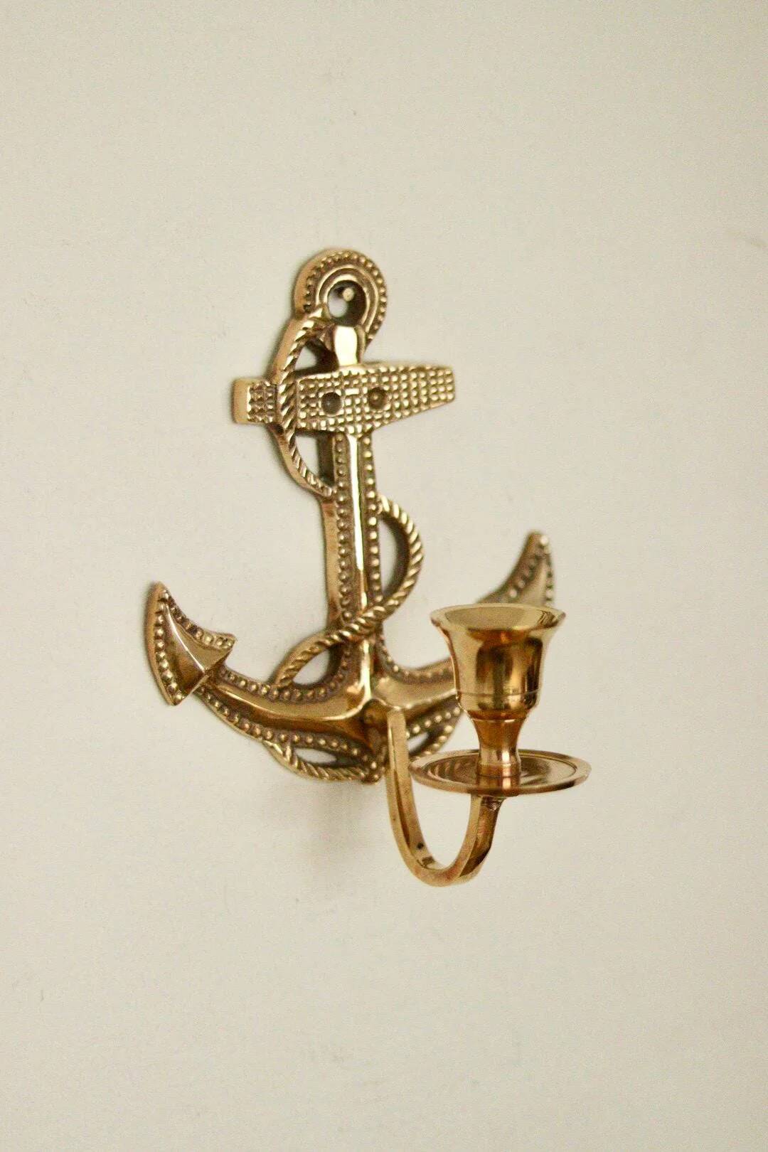 Pair of vintage Swedish brass wall lights