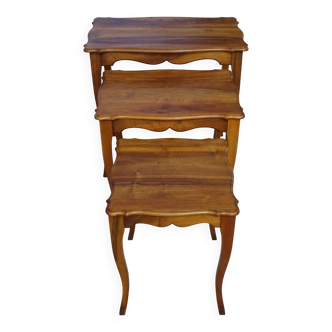 Solid walnut nesting table
