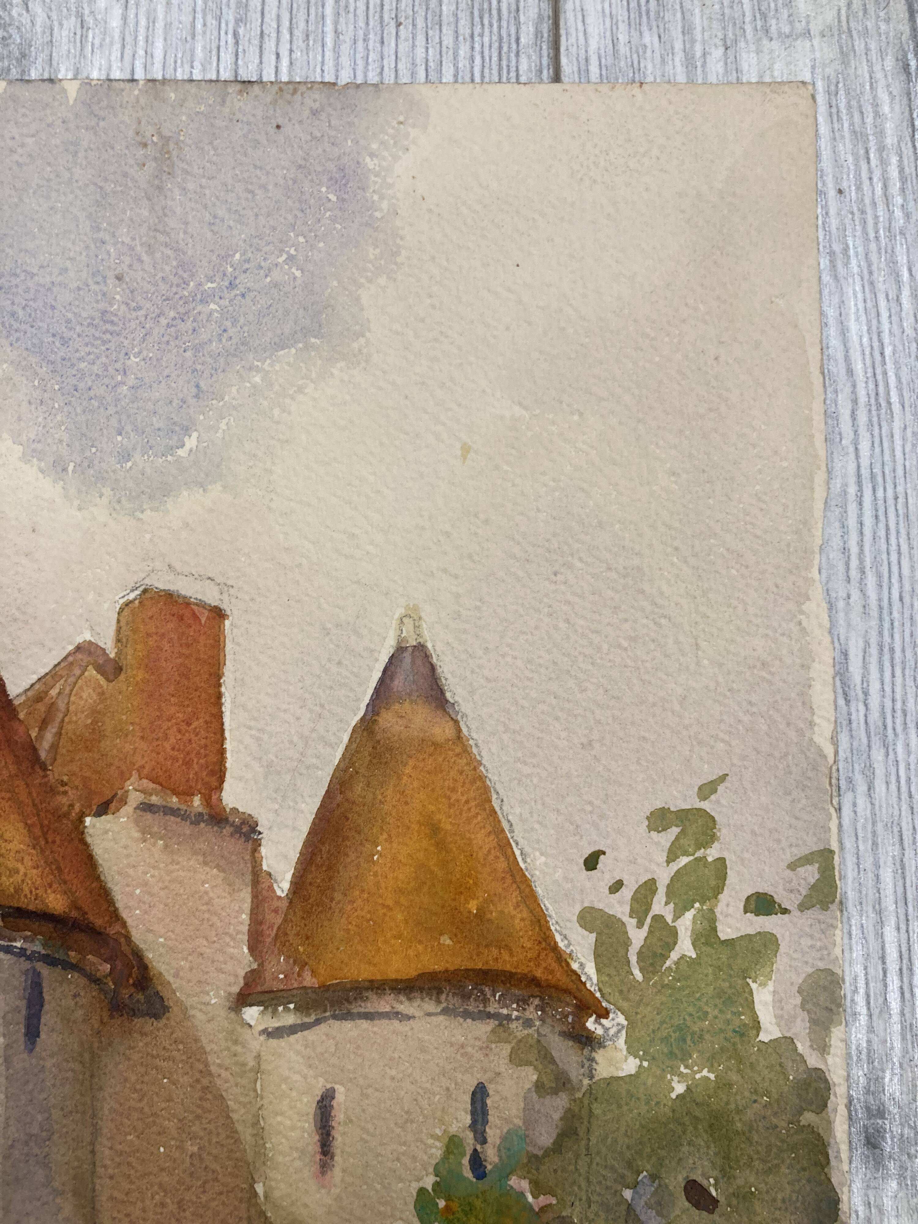 Watercolor Vintage Chateau