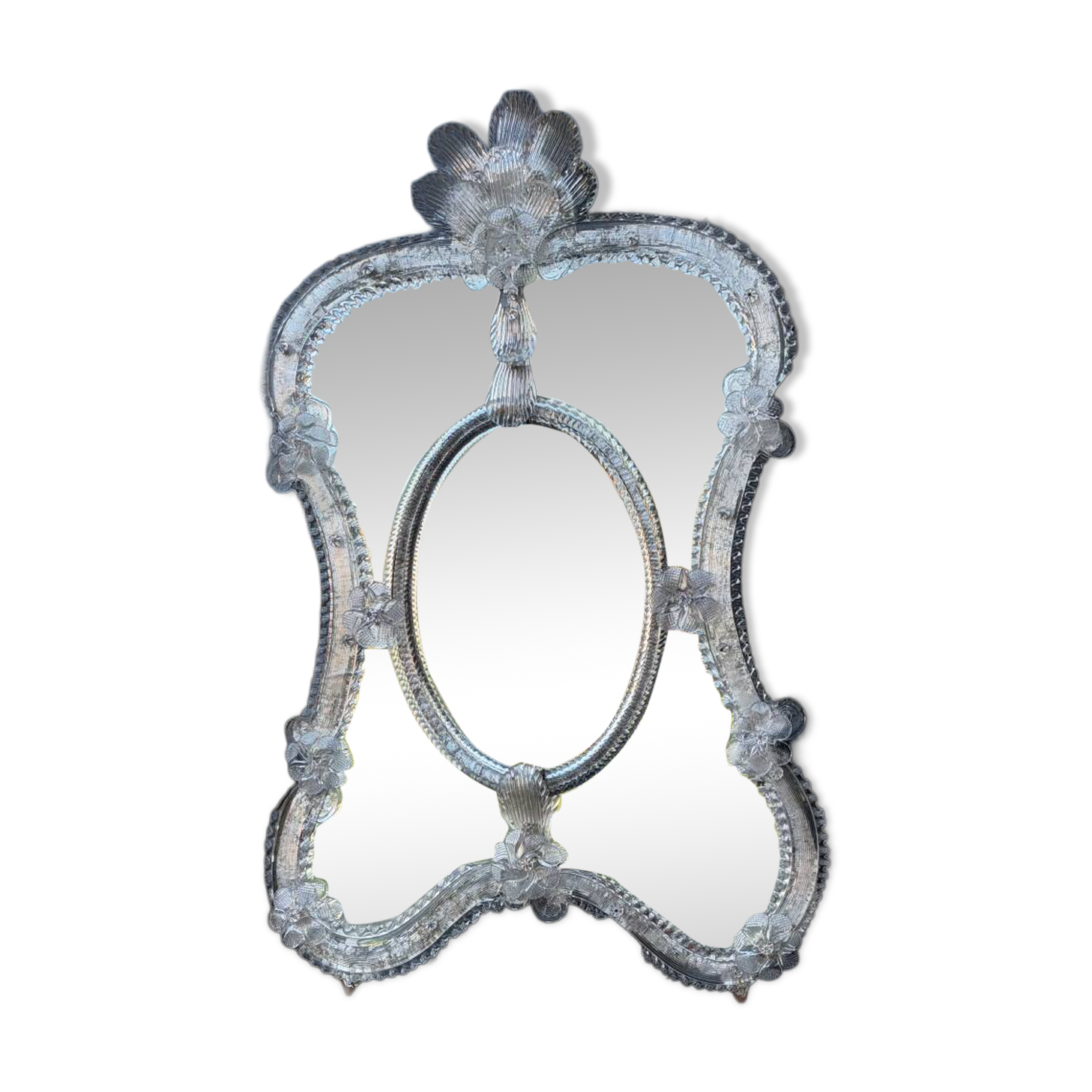 Venetian mirror made of Murano glass, circa 1950.