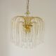 Paolo Venini-style pendant lamp – brass-plated,