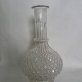 Vase carafe en verre décor pointe de diamant ananas