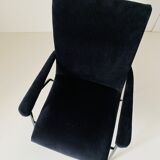 1960s vintage black velvet armchair