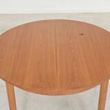 Round extending table, light oak, East Germany, 1960s