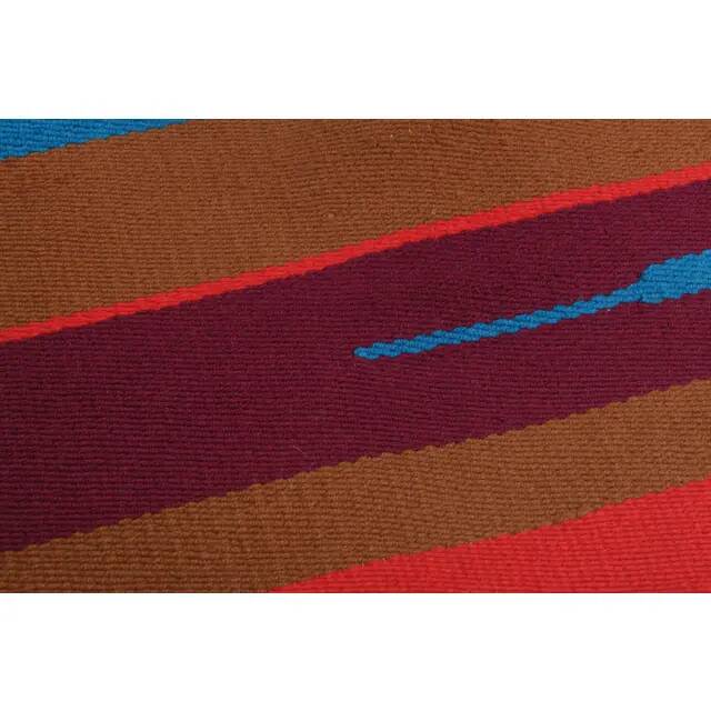 1970s Vintage Turkish Oushak Handmade Wool Cotton Blue Runner Rug  73x131