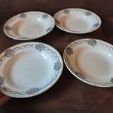 Set of 4 Lamandinoise St Amand soup plates