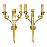 Pair of sconces with quiver and eagle heads style Restoration of the nineteenth