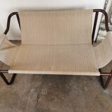 Tubular metal bench from the 80s