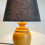 Vintage solid wood and fabric lamp