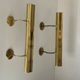 Pair of vintage XL adjustable brass wall lights, France 1970